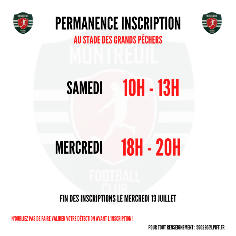 Nos permanences inscriptions disponible !