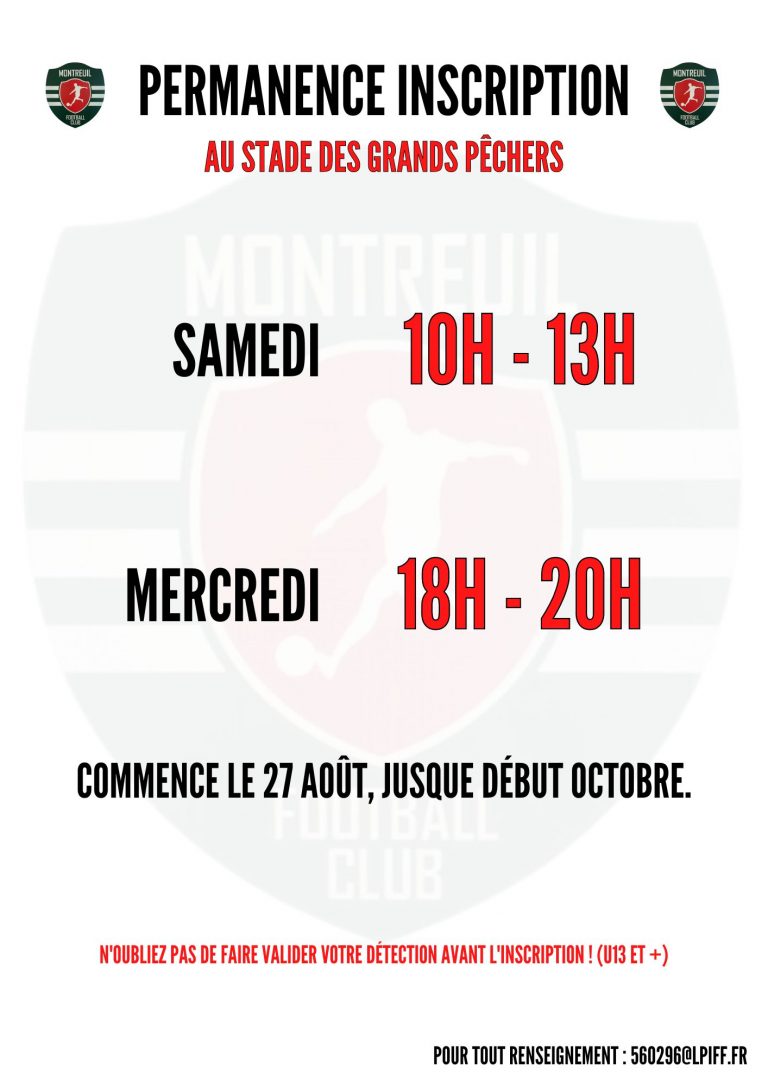 Retour des inscriptions !